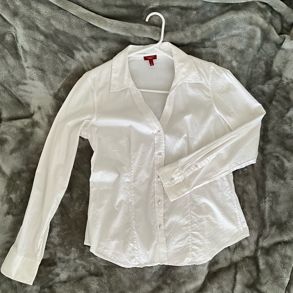 Talbots Women's White Button-Down Shirt